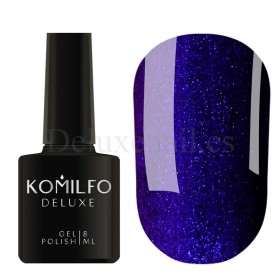 Esmalte Permanente Komilfo D128, Azul con purpurina, 8 ml