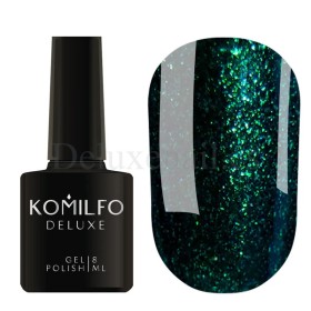 Esmalte Permanente Komilfo D157, Verde oscuro con purpurina, 8 ml