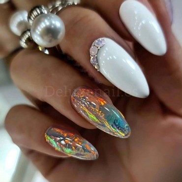 Mirror foil 03, Blanco Translucido "Unicornio", 5 x 50 cm.