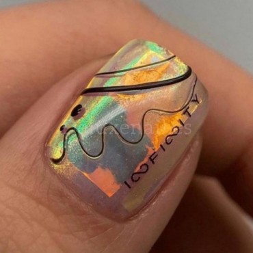 Mirror foil 06, Naranja, 5 x 50 cm.