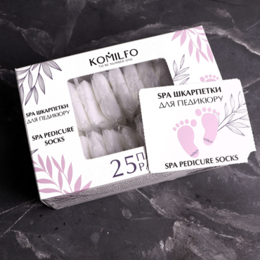 SPA Calcetines para pedicura Komilfo, 25 par