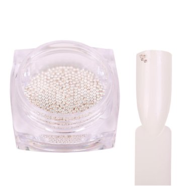 Microbolitas caviar metálicas Komilfo, Plata, 1 mm