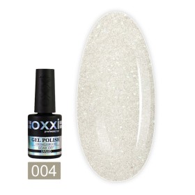 Top sin pegajosidad Oxxi Cosmo 04, Transparente con micro purpurina azul/verde, 10 ml