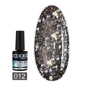 Esmalte Permanente Oxxi Star Gel 012 (Negro con brillo), 10 ml.