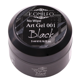 Pintura de gel sin pegajosidad Komilfo Art Gel 001, Negro, 5 ml