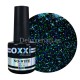Top sin pegajosidad Oxxi Cosmo 04, Transparente con micro purpurina azul/verde, 10 ml.