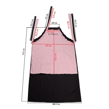 Delantal largo Komilfo, Negro