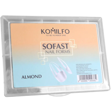 Tips de gel Komilfo SoFast Almond, 240 uds, 12 medidas