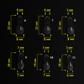 Tips de gel Komilfo SoFast Almond, 240 uds, 12 medidas
