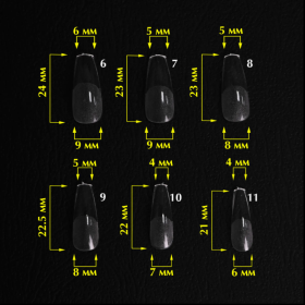 Tips de gel Komilfo SoFast Ballerina Medium, 240 uds, 12 medidas