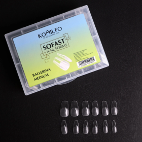 Tips de gel Komilfo SoFast Ballerina Medium, 240 uds, 12 medidas