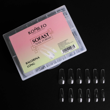 Tips de gel Komilfo SoFast Ballerina Long, 240 uds, 12 medidas