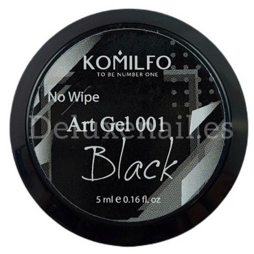 Pintura de gel sin pegajosidad Komilfo Art Gel 001, Negro, 5 ml