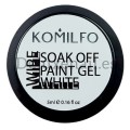 Pintura de gel con pegajosidad Komilfo 002 Soak Off, Blanco, 5 ml