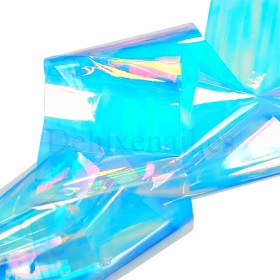 Mirror foil 05, Azul Translucido con rosa, 5 x 50 cm