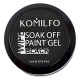 Pintura de gel con pegajosidad Komilfo 001 Soak Off, Negro, 5 ml.