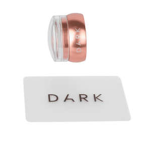 Kit de stamping Dark - Sello de silicona con raspador, Oro rosado, 1 ud