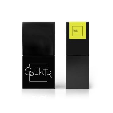 Esmalte permanente Spektr 254 Spotty Yellow (Amarillo copos negros), 10 ml