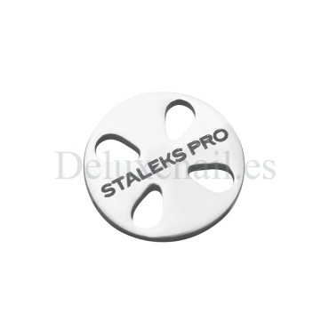 PDLset-10 (XS-Ø10 mm) Set Podo Disco Alargado Staleks de acero inoxidable con 5 discos desechables, Grano 180