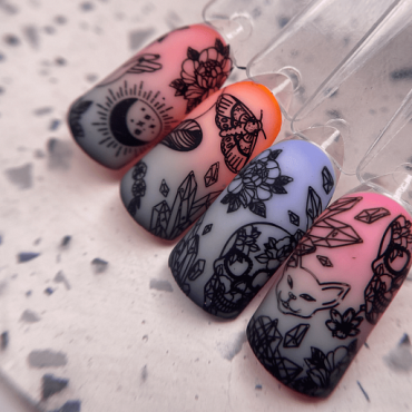 Esmalte con pegajosidad Stamping Dark 01, Negro, 10 ml