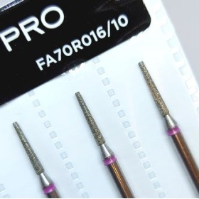 Kit de 6 fresas Rojas Cono fino, Ø1.6 mm, FA70R016/10, grano suave, Staleks