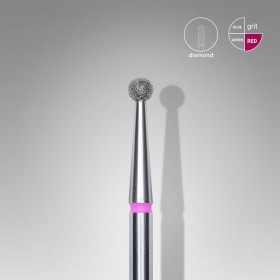 Fresa Roja Bola, Ø2.5 mm, FA01R025, grano suave, Staleks