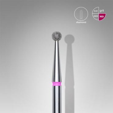 Fresa Roja Bola, Ø2.5 mm, FA01R025, grano suave, Staleks