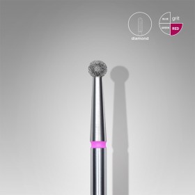 Fresa Roja Bola, Ø2.7 mm, FA01R027, grano suave, Staleks