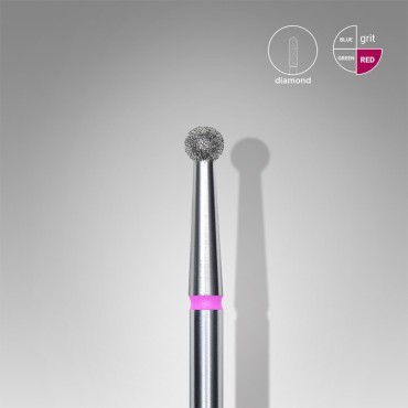 Fresa Roja Bola, Ø2.7 mm, FA01R027, grano suave, Staleks