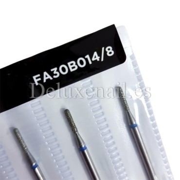 Kit de 6 fresas Azules Cilindro redondeado, Ø1.4 mm, FA30B014/8, grano medio, Staleks