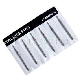 Kit de 6 fresas Rojas Gota, Ø1.6 mm, FA40R016/4, grano suave, Staleks