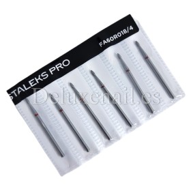 Kit de 6 fresas Rojas Bala, Ø1.8 mm, FA60R018/4, grano suave, Staleks