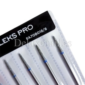 Kit de 6 fresas Azules Cono fino, Ø1.8 mm, FA70B018/8, grano medio, Staleks