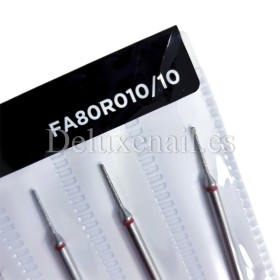 Kit de 6 fresas Rojas Aguja, Ø1 mm, FA80R010/10, grano suave, Staleks
