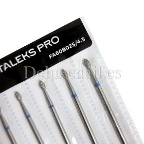 Kit de 6 fresas Azules Bala, Ø2.5 mm, FA60B025/4.5, grano medio, Staleks