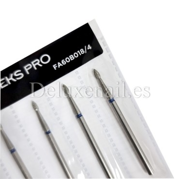 Kit de 6 fresas Azules Bala, Ø1.8 mm, FA60B018/4, grano medio, Staleks