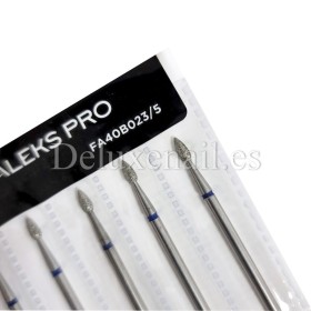 Kit de 6 fresas Azules Bala, Ø2.3 mm, FA40B023/5, grano medio, Staleks