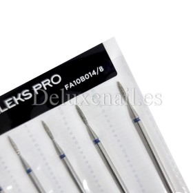 Kit de 6 fresas Azules Llama, Ø1.4 mm, FA10B014/8, grano medio, Staleks