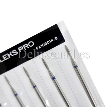 Kit de 6 fresas Azules Llama, Ø1.4 mm, FA10B014/8, grano medio, Staleks