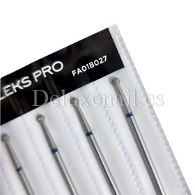 Kit de 6 fresas Azules Bola, Ø2.7 mm, FA01B027, grano medio, Staleks