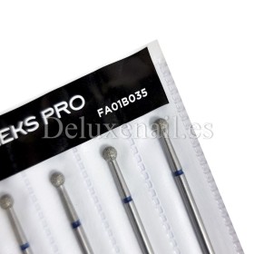 Kit de 6 fresas Azules Bola, Ø3.5 mm, FA01B035, grano medio, Staleks