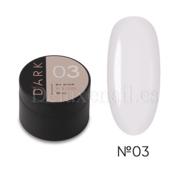 Polygel Dark 03, Blanco Traslúcido, 30 ml