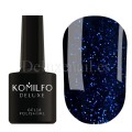 Esmalte Permanente Stardust Glitter 009 Komilfo, Azul muy oscuro con micro brillo ,8 ml