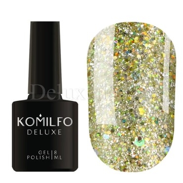 Esmalte Permanente Glow Attack 002 Komilfo, Dorado Holográfico, 8 ml