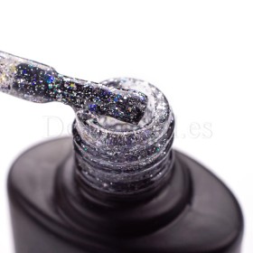 Esmalte Permanente Glow Attack 004 Komilfo, Plata Oscuro Holográfico, 8 ml