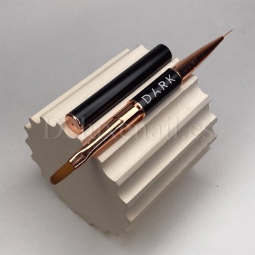 Pincel Doble Sintético Dark Liner 10 mm/ Gel 12 mm