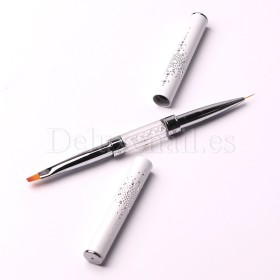 Pincel Doble Sintético Gel flat 4/Liner 7 Komilfo, 6/7 mm