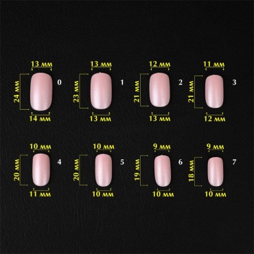 Tips de gel Komilfo Sofast Nude Soft Square Medium, 300 uds, 15 medidas
