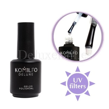 Top con pegajosidad con UV filtros Komilfo Rubber Top Wipe, 15 ml