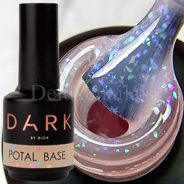 Base Camuflaje Dark Potal 22, Rosa lechoso traslúcido con foil ópalo multicolor, 15 ml